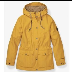 Eddie Bauer Yellow Hooded Rain Jacket
